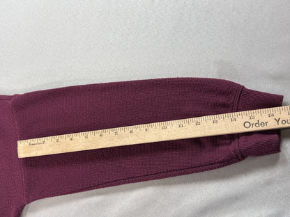 Victoria's Secret Maroon Pullover Sweater Womens Long Sleeve Ribbed Retro M Knit