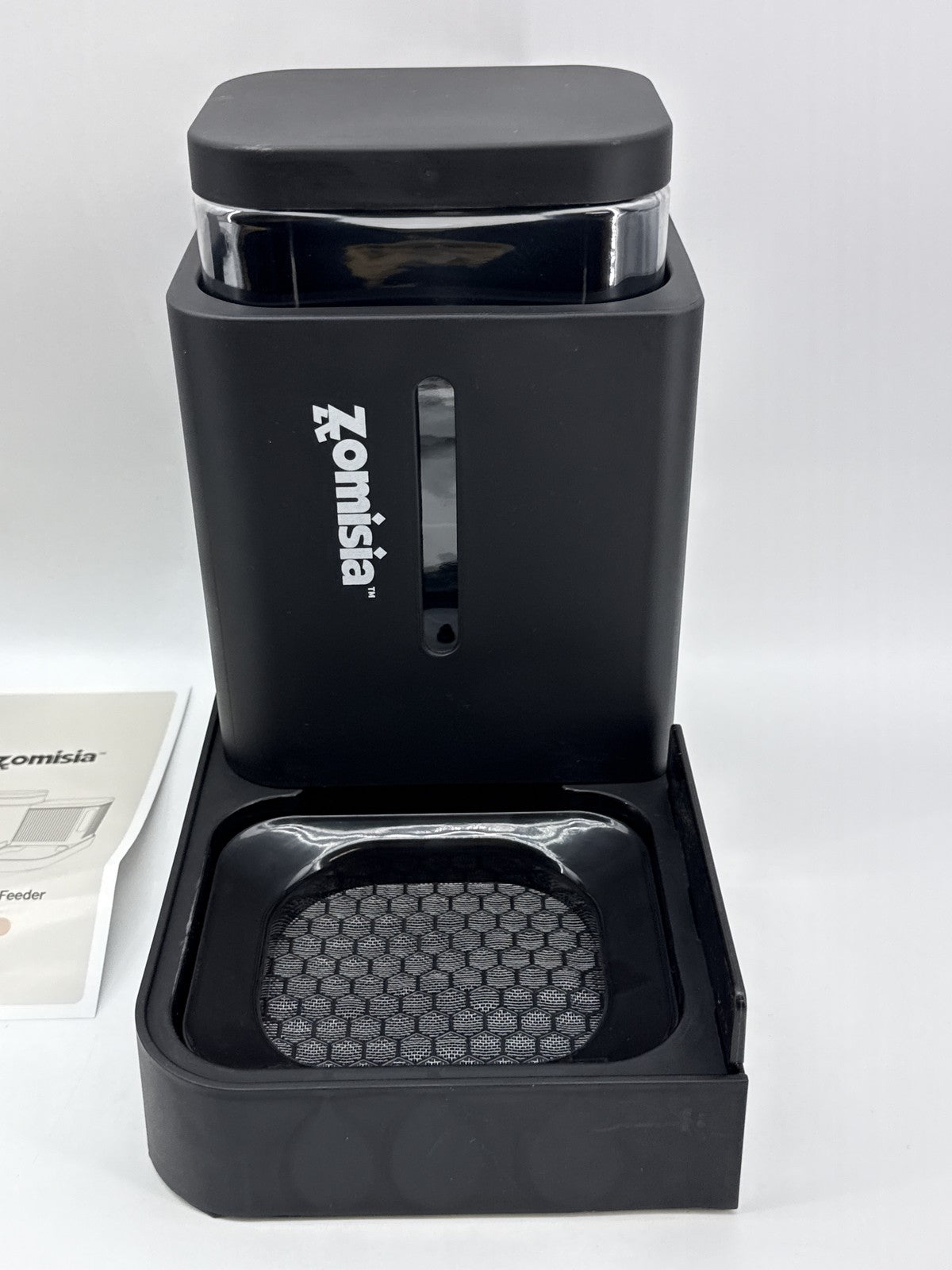 Zomisia Gravity Pet Feeder Black Plastic Dual Compartments Modern