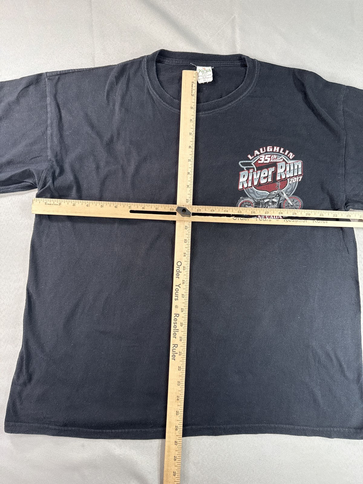 Keya Laughlin River Run Motorcycle Tee XL Black Cotton Graphic Crewneck Men