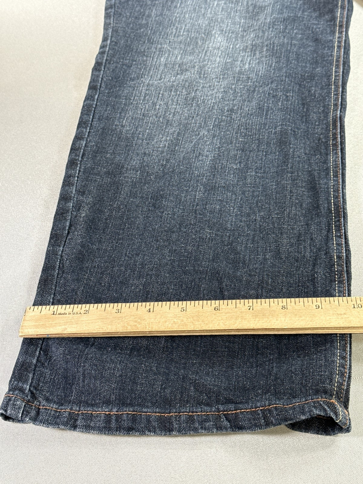 EASED Dark Straight Leg Jeans 26 Blue Cotton Spandex Designer Luxury Mexico