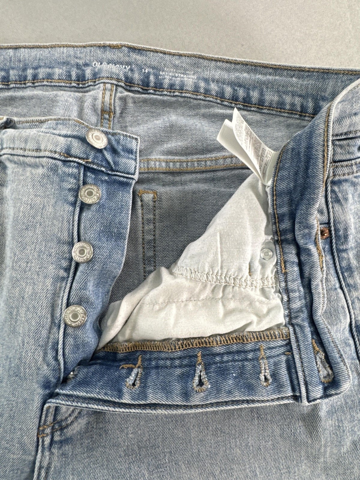 Old Navy Jeans Womens 14 Light Wash Sky Hi Straight Secret Slim Pockets Raw Hem