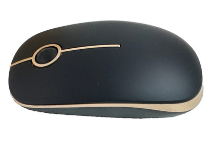 Jelly Comb Slim Wireless Mouse 2.4GHz USB Receiver Black & Silver Silent Click