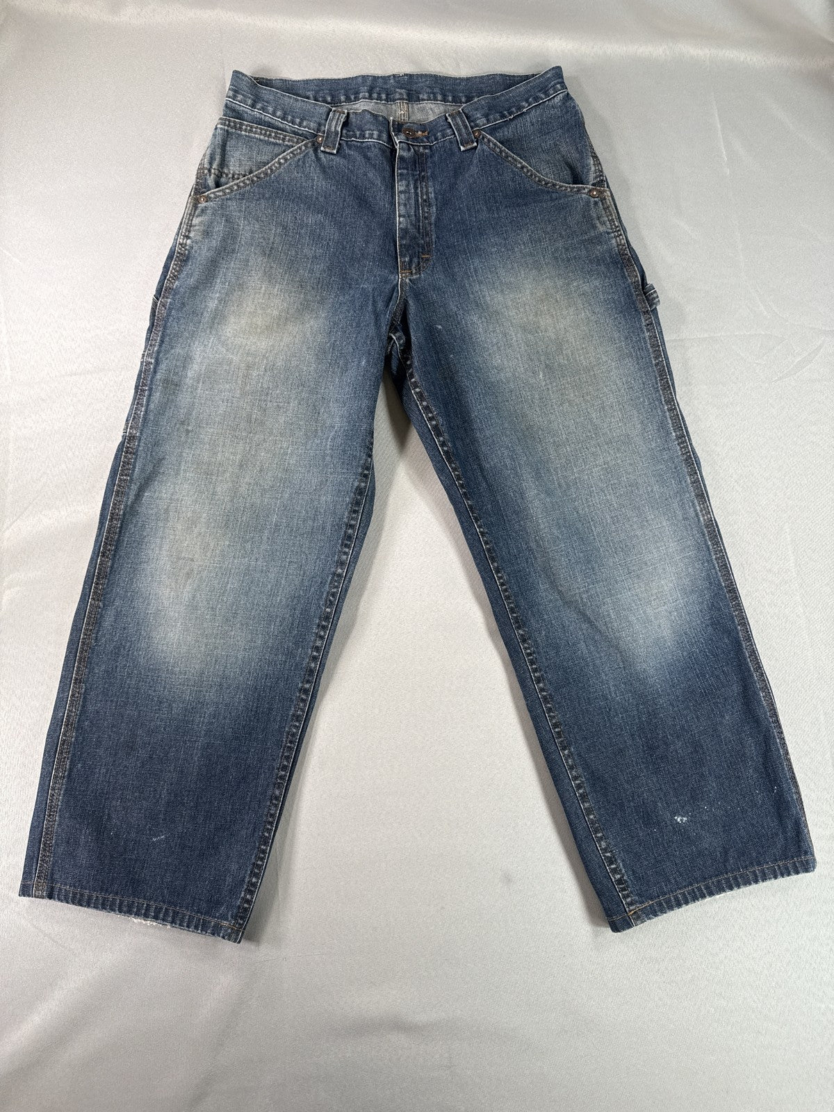 Lee 291 265 Jeans 32x32 Blue Straight Leg Distressed Cotton Vintage Denim