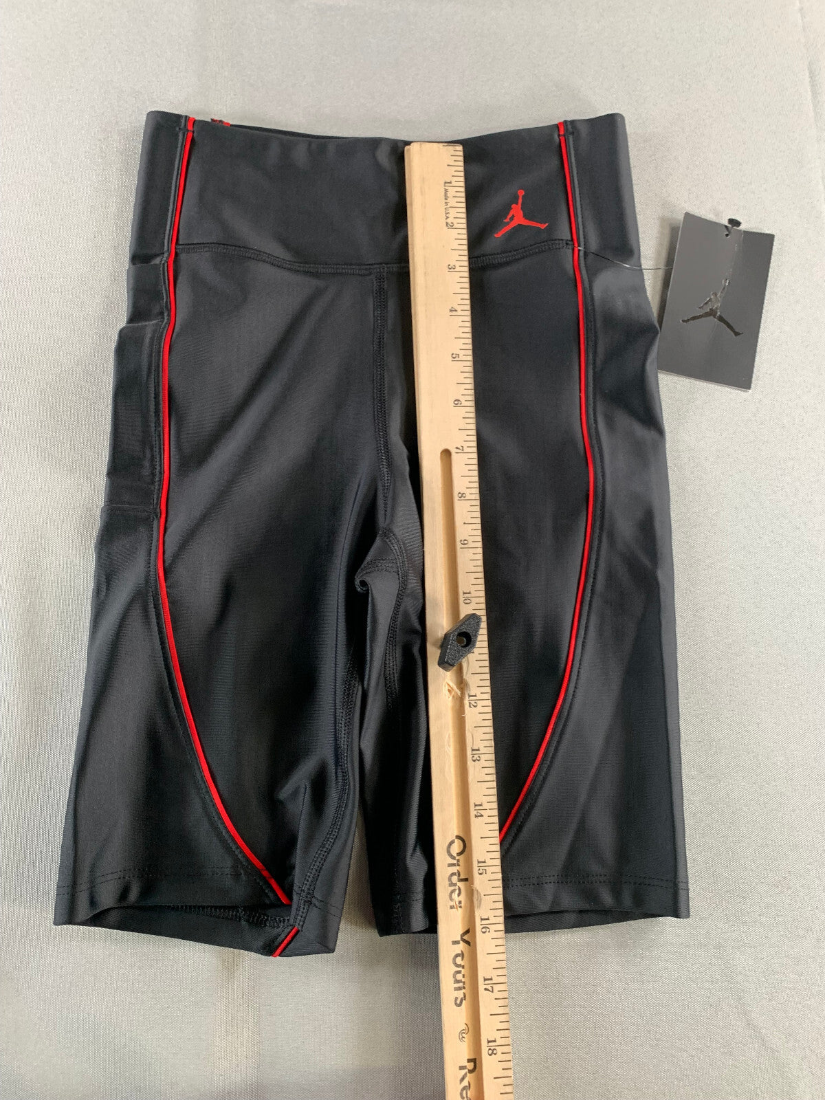 Nike Jordan DC2177-010 Womens XS Bike Shorts Black Red Tight Fit Logo NWT New