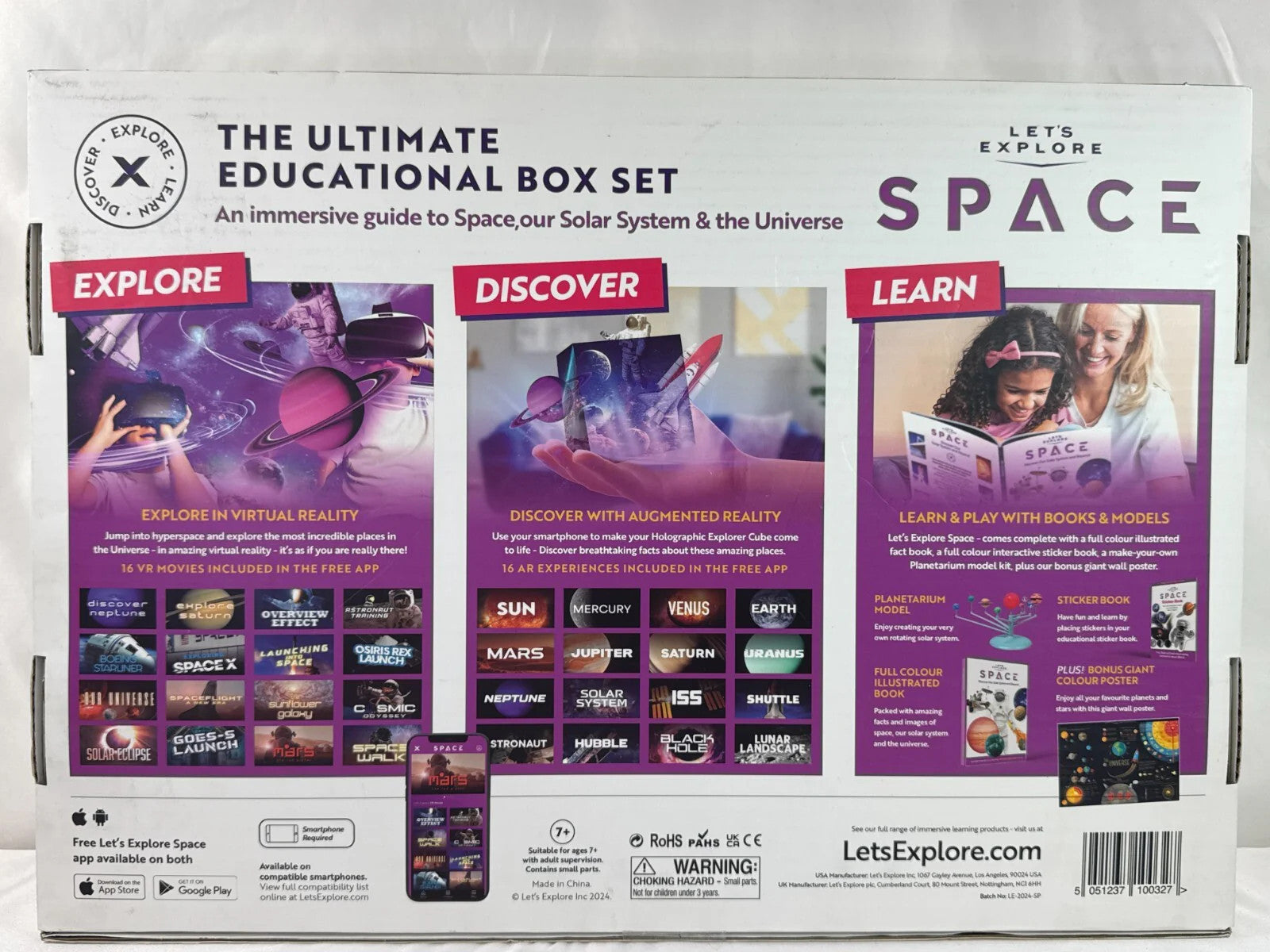 Let's Explore VR Headset Space STEM Kit w Books Cube Model Poster - USED Vintage