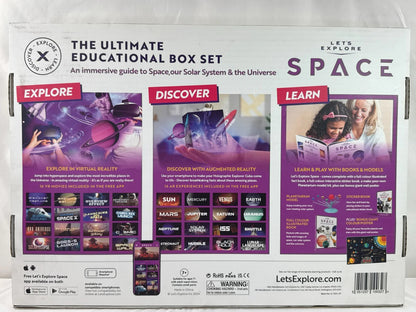 Let's Explore VR Headset Space STEM Kit w Books Cube Model Poster - USED Vintage