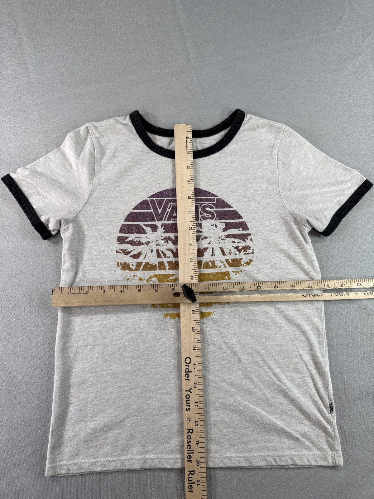 Vans T Shirt Vans Logo Palm Trees Graphic Ringer Tee X Small