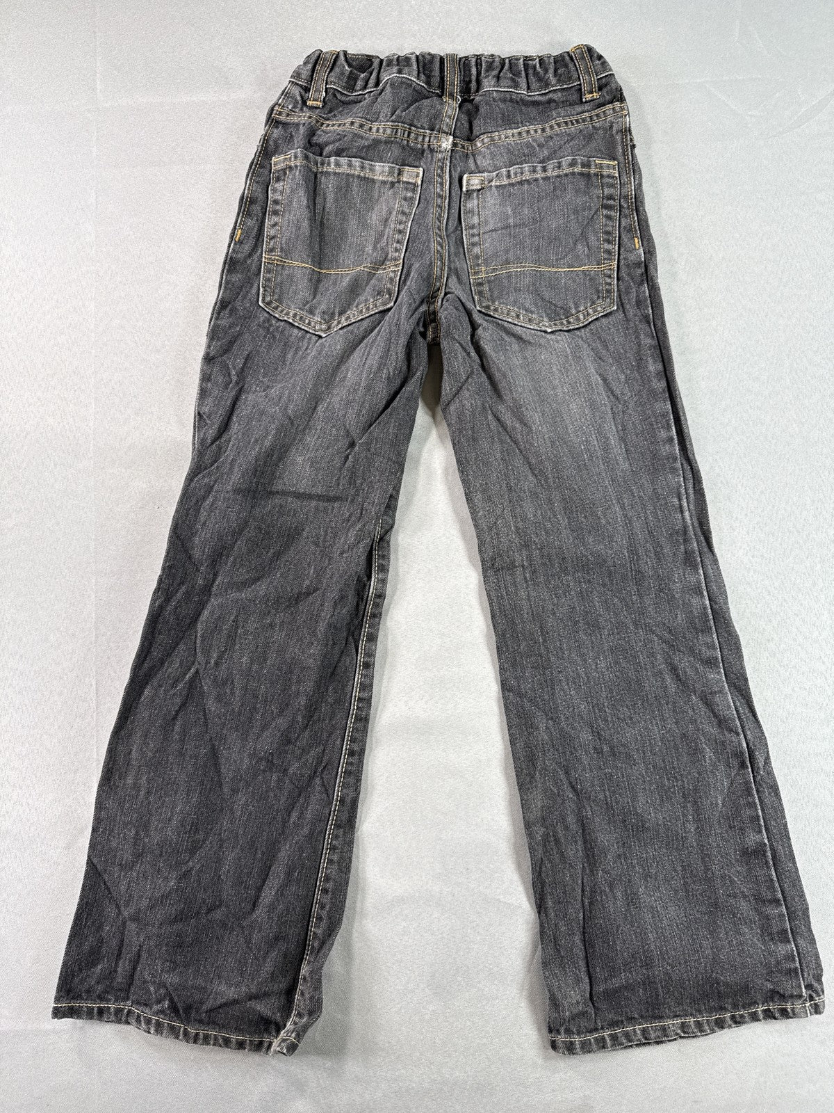 Old Navy Boys Bootcut Jeans 10 Slim Black Charcoal Gray Faded Wash Denim Bottoms