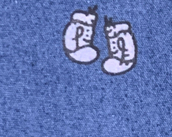 Banana Republic Mens Shirt L Slim Fit Blue Luxe Poplin Button Down Boxing Print