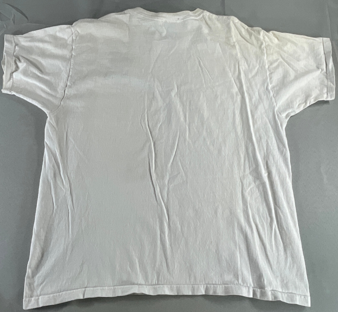 Mount Rushmore USA Flag Embroidered T-Shirt XL White Fred Harvey Trading Co VTG