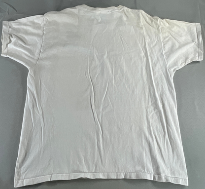Mount Rushmore USA Flag Embroidered T-Shirt XL White Fred Harvey Trading Co VTG