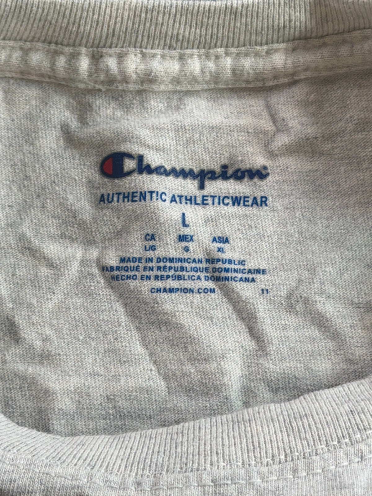 Champion Rev Event Globe Graphic Mens Large Gray Heather Tee Authentic Athletic