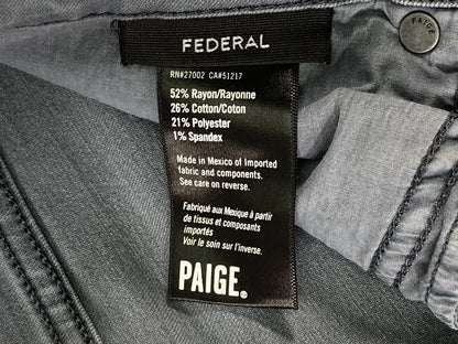 Paige Federal Jeans Mens 31x28 Gray Slim Straight Stretch Denim Pants Casual on