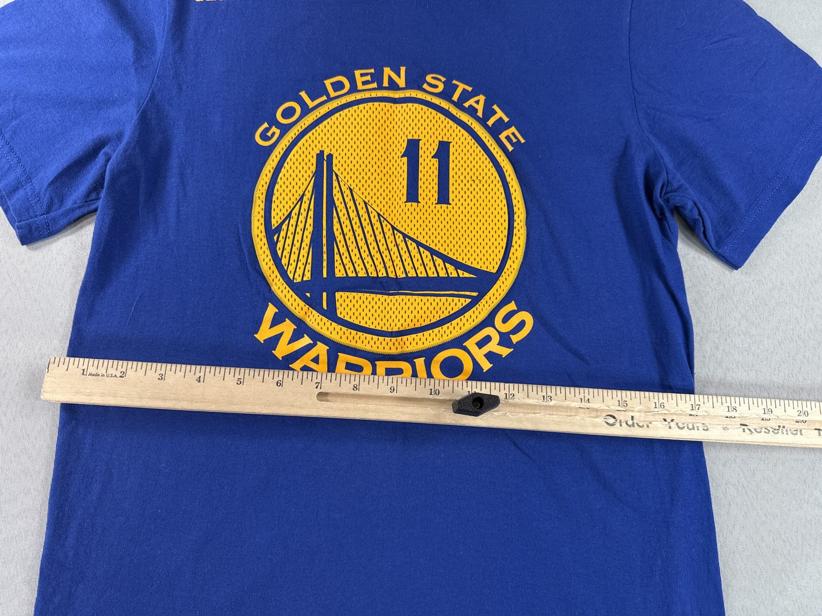 adidas Golden State Warriors Graphic Tee S S/P Blue 100% Cotton Crewneck Short