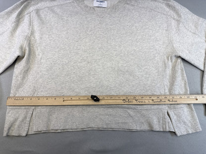 Old Navy Heather Sweatshirt M Gray Cotton Polyester Crewneck Long Sleeve Soft