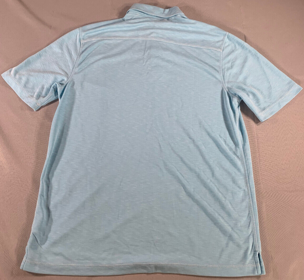 Saks Fifth Avenue Mens Polo Shirt XL Blue Short Sleeve Casual Preppy Classic Fit