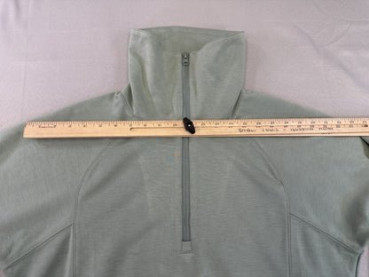 ANRABESS Half Zip Sweatshirt M Mint Green Long Sleeve Relaxed Fit Fleece