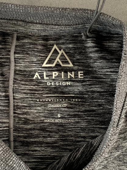 Alpine Design Womens Small Black Heather Long Sleeve Knit Top UPF 50+ Sun Protec