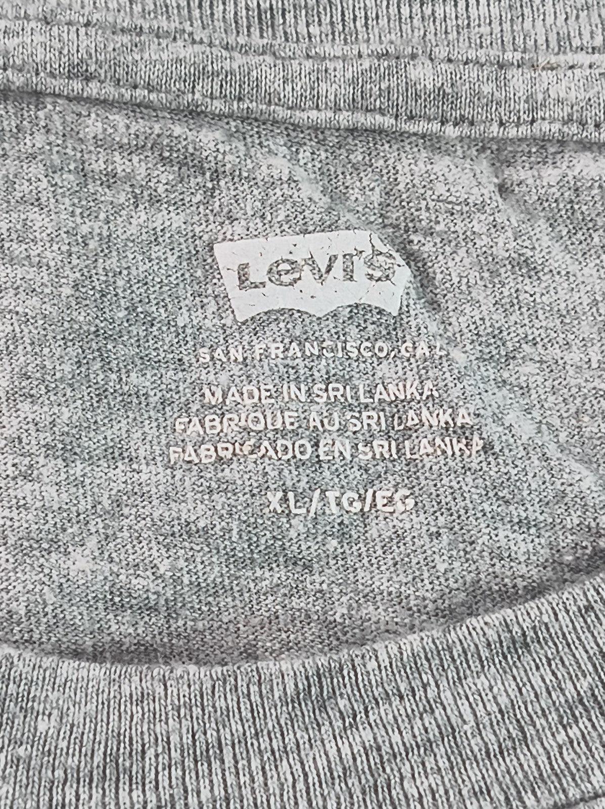 Levi's Earth Environmental Graphic Tee XL Mens Gray Cotton Jersey Crewneck Short