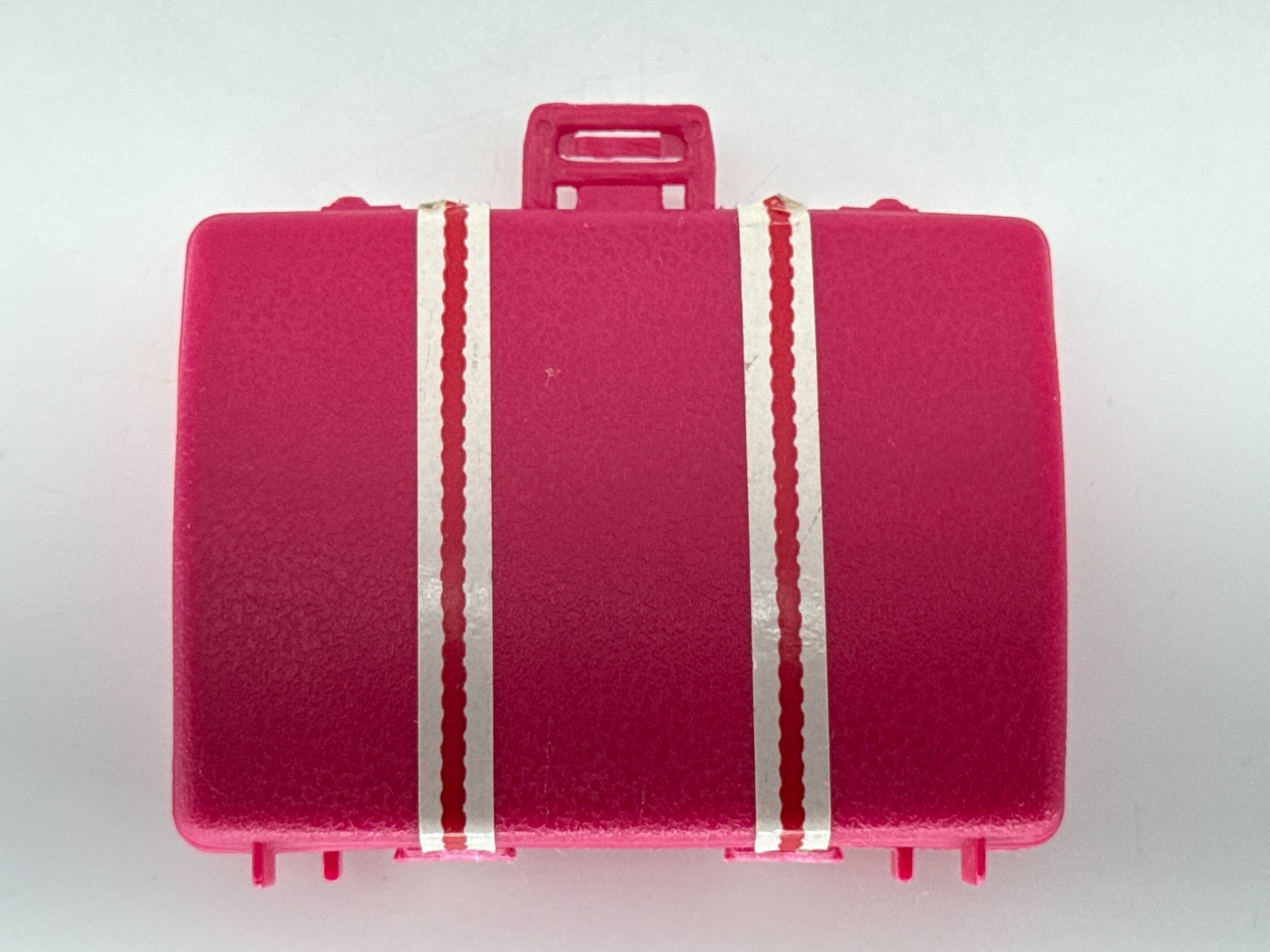 Vintage Barbie Doll Travel Set Suitcase Tote Garment Bag Pink Logo 1980s Mattel
