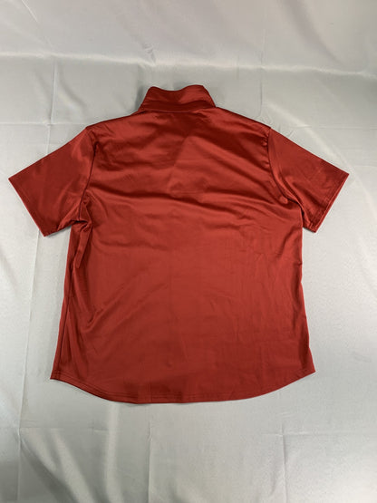 Coofandy Shirt Mens XL Red Short Sleeve Button Up Camp Collar Casual Lightweight