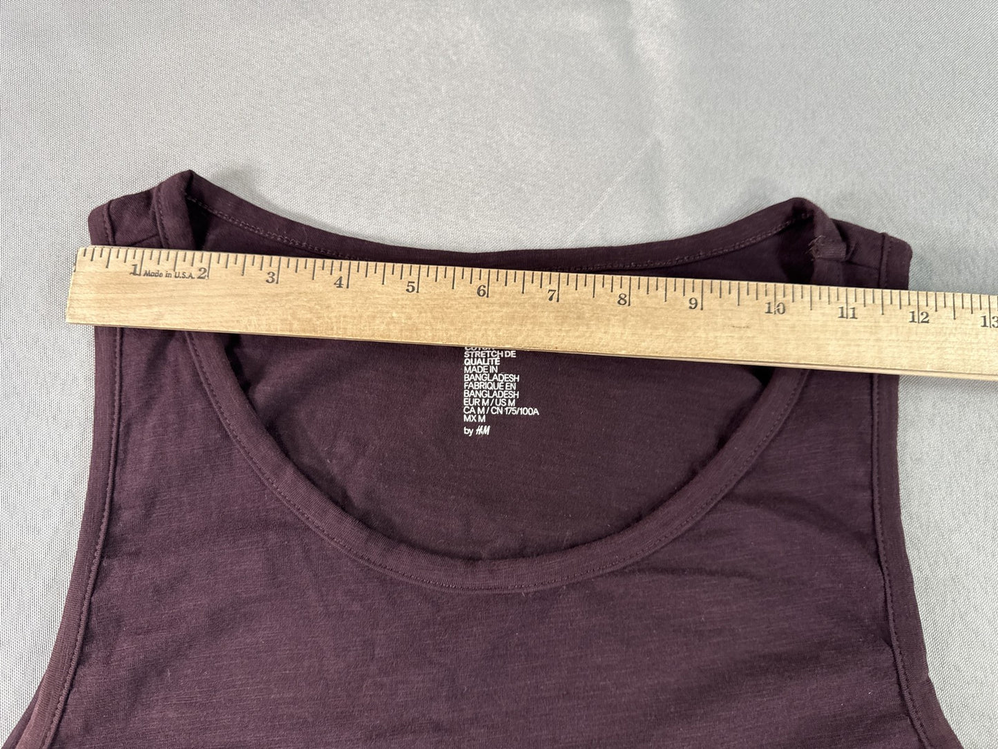 H&M Tank Top Purple M Cotton Blend Sleeveless Crewneck Regular Fit Lightweight