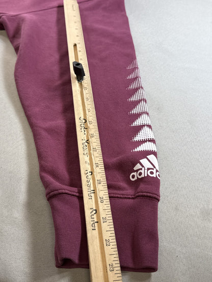 adidas Crewneck Sweatshirt 2XL Maroon Cotton Long Sleeve Graphic Unisex Fleece