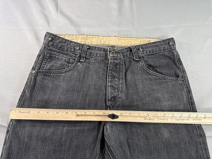 rag bone Straight Fit Jeans 32x32 Black 100% Cotton Leg Made in USA Button