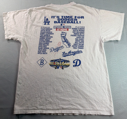Dodgers Opening Week 2022 Shirt LA MLB Large White Graphic Tee Roster Back NWT