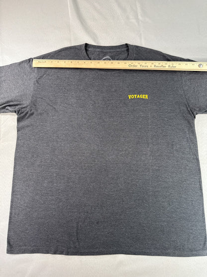 VOYAGER Charcoal Graphic Tee XX LARGE XX Gray Cotton Polyester Crewneck Short