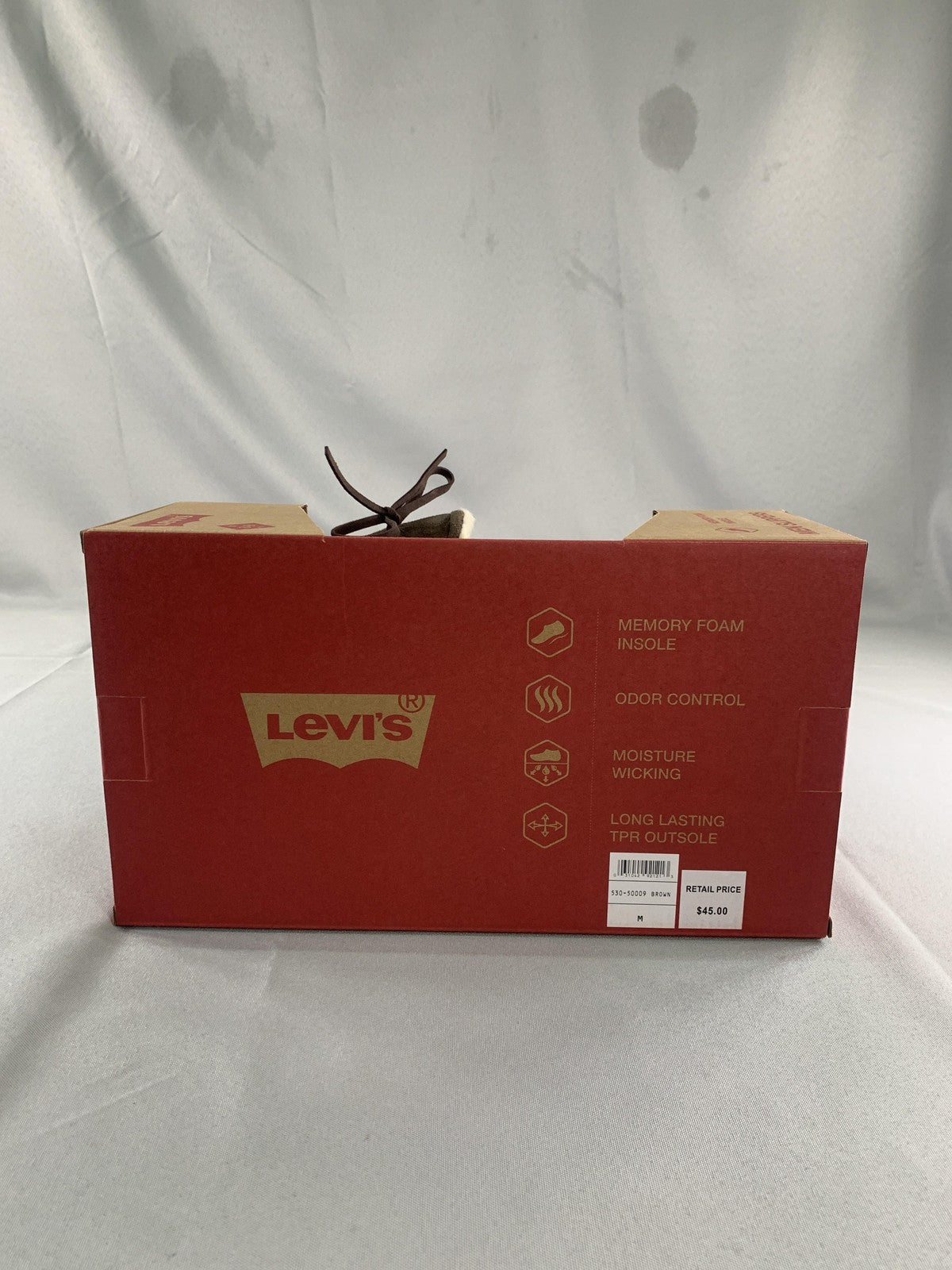 Levis Moccasin Slippers Mens Size 8-9 Brown Memory Foam House Shoes 530-50009