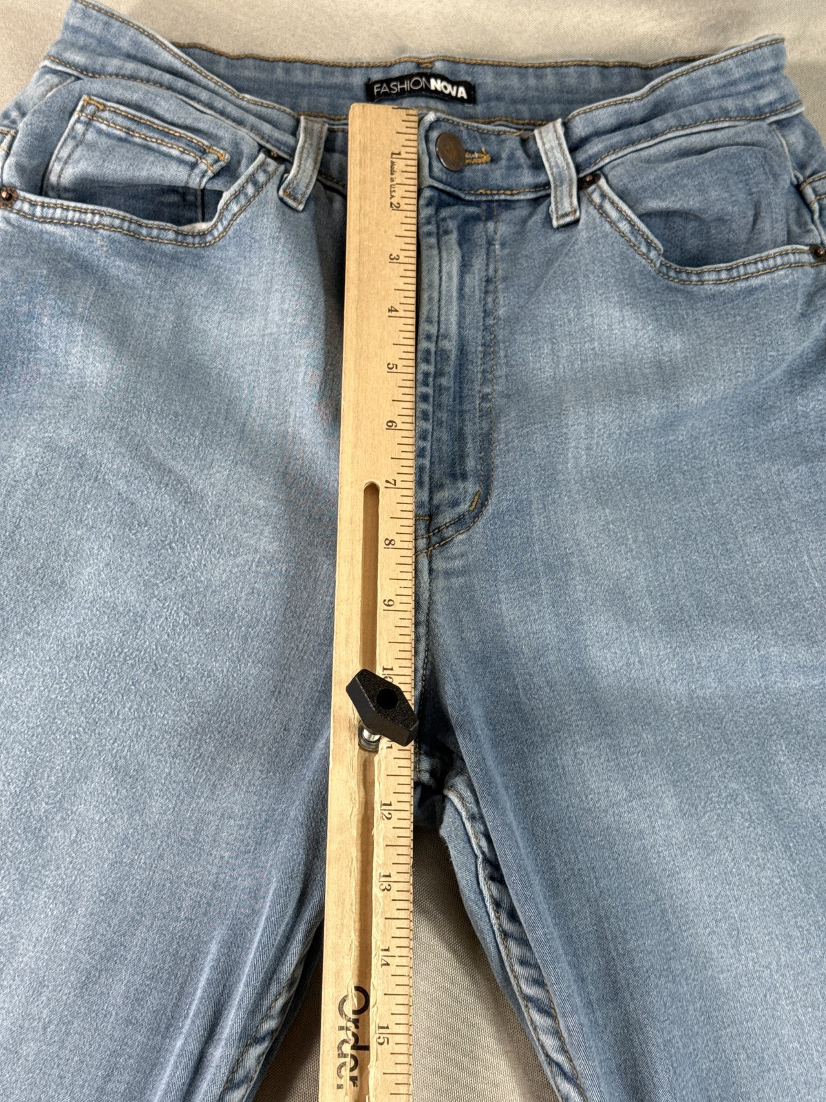 Fashion Nova P5215 AL Jeans 15 Light Blue Denim Slim Fit High Rise Stretch Women