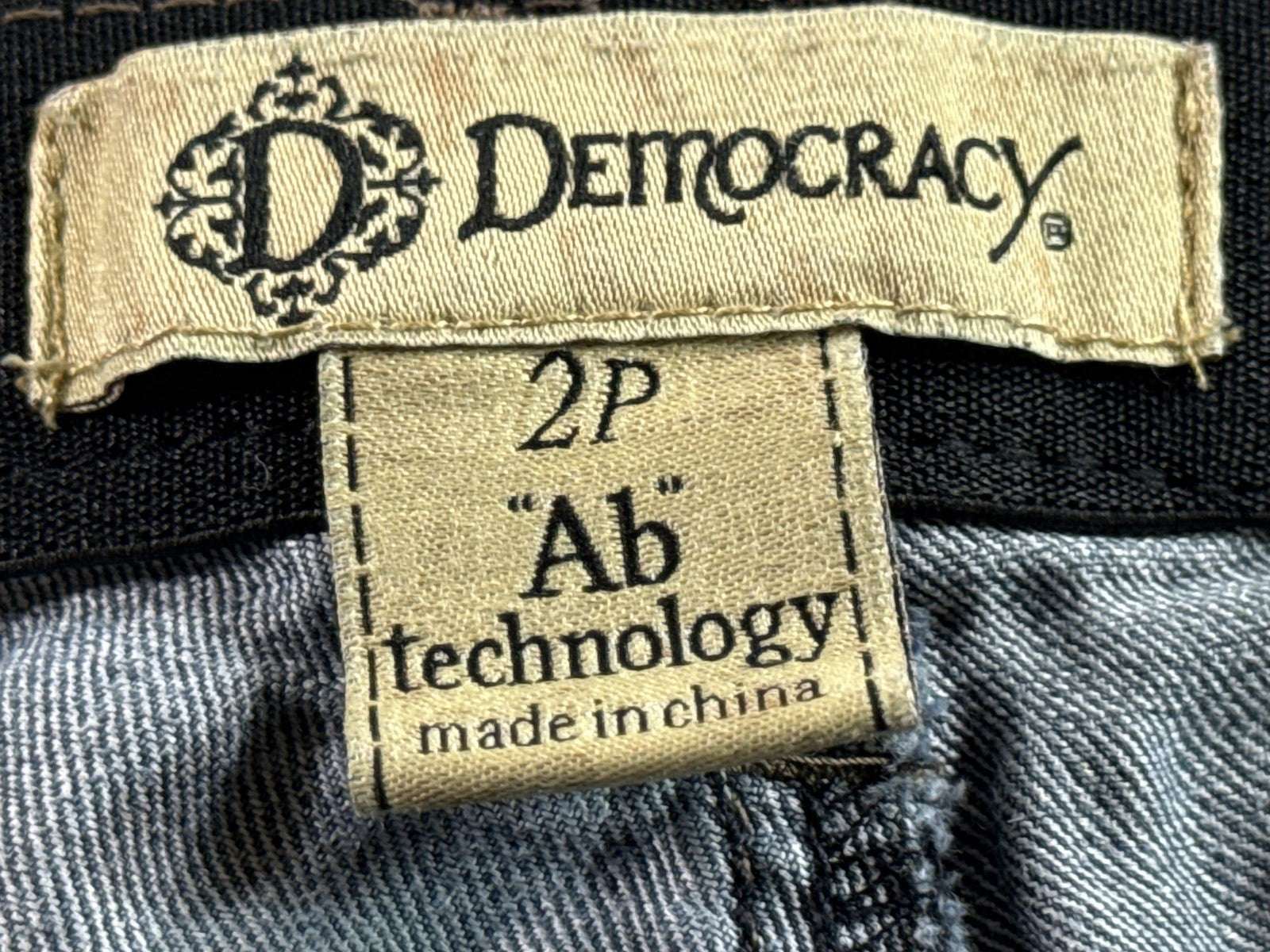 Democracy Jeans Womens 2P Blue Denim Tapered Stretch Classic Mid Rise Ab Cotton