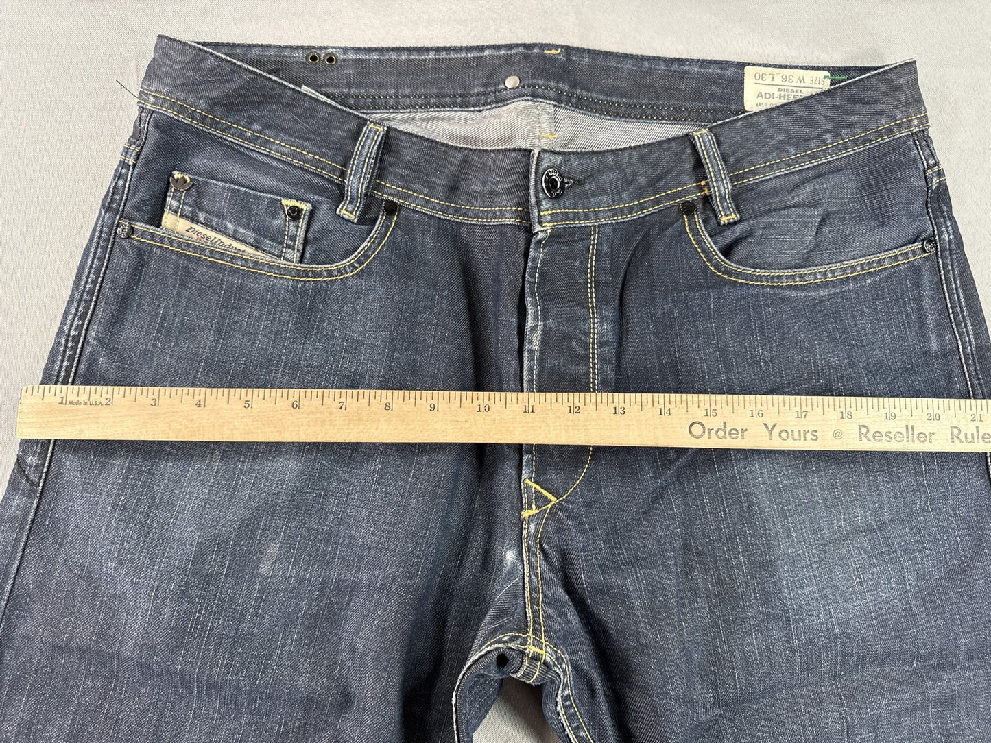 Diesel Straight Leg Jeans W36 L30 Blue 100% Cotton Mid Rise Pocket Button