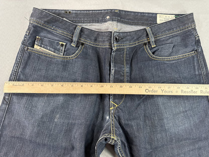 Diesel Straight Leg Jeans W36 L30 Blue 100% Cotton Mid Rise Pocket Button