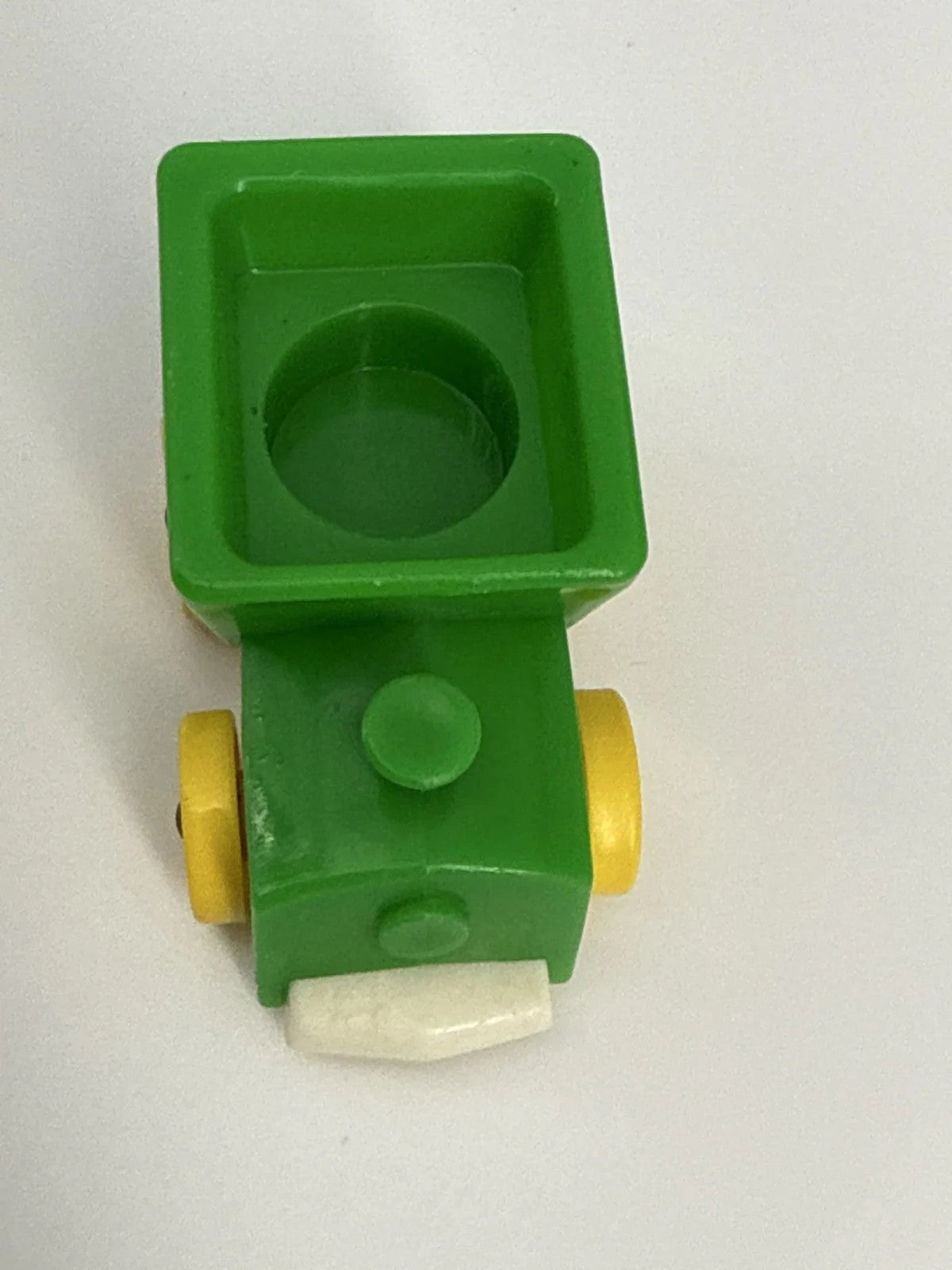 Vintage Fisher Price Little People Green Train w/ Yellow Wheels 1970s-80s Toy