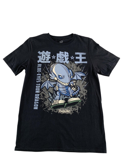 Yu-Gi-Oh Shirt Mens Small Black Blue-Eyes Toon Dragon Pop Tees Funko Anime TCG