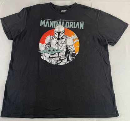 Star Wars The Mandalorian T-Shirt XL Black Grogu Graphic Tee Lucasfilm YFifthSun