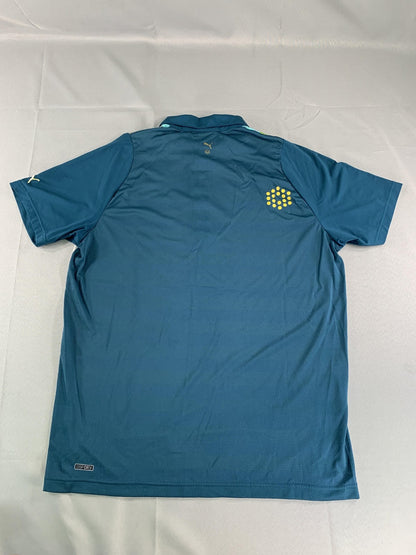 Puma Golf Polo Shirt Mens Large Colorful Stripe USP Dry Performance Collared Top