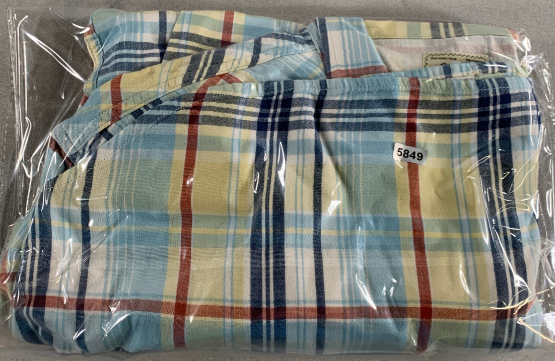 Lucky Brand XXL Western Snap Shirt Blue Green Red Plaid Long Sleeve Cowboy Men