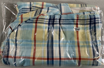 Lucky Brand XXL Western Snap Shirt Blue Green Red Plaid Long Sleeve Cowboy Men