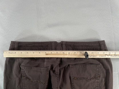 Chicos Platinum Pants Womens 2 Short Straight Leg Embellished Pockets Stretch 98
