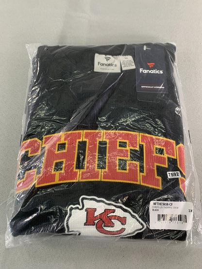 Kansas City Chiefs Shirt Mens 3XL Black NFL Football Fanatics Thermal Unbranded