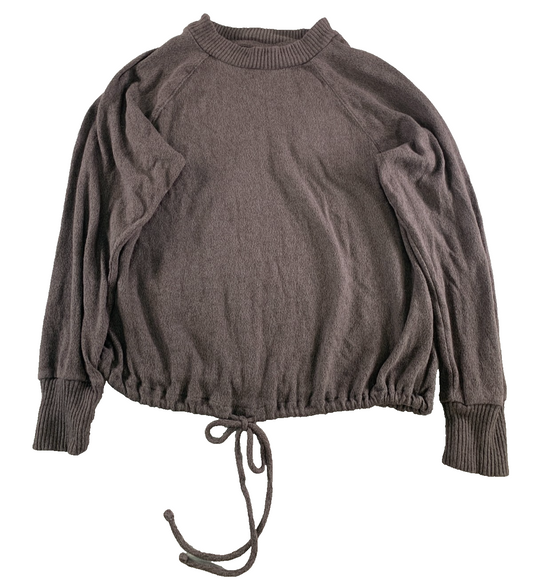 A New Day Women's XS Sweatshirt Crew Neck Drawstring Hem Long Sleeve Purple