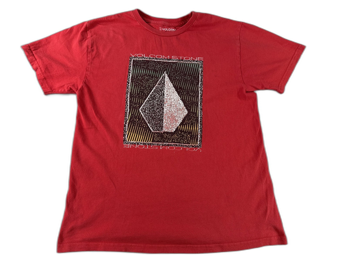 Volcom Stone Graphic Tee US M US Red 100% Cotton Crewneck Short Sleeve Skater