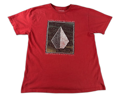 Volcom Stone Graphic Tee US M US Red 100% Cotton Crewneck Short Sleeve Skater