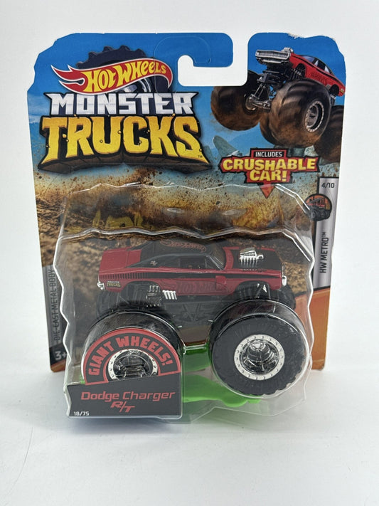 Hot Wheels Monster Trucks Dodge Charger R/T 18/75 GJF32 with Crushable Car New