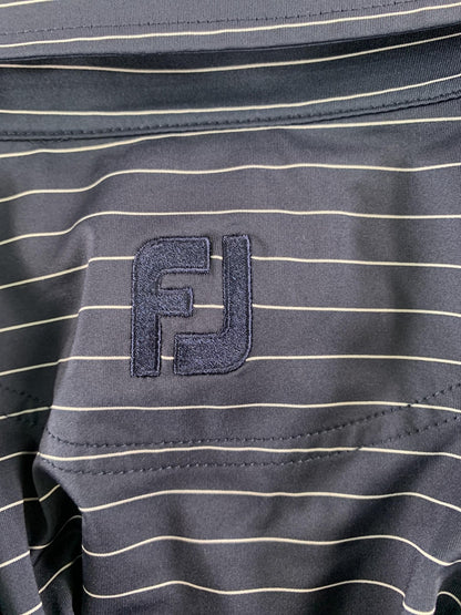 FootJoy Polo Shirt Mens Large Striped Performance Golf Lightweight Red Hill