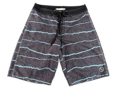 EZEKIEL ER113066B Board Shorts 32 Black Striped 100% POLYESTER Regular Fit