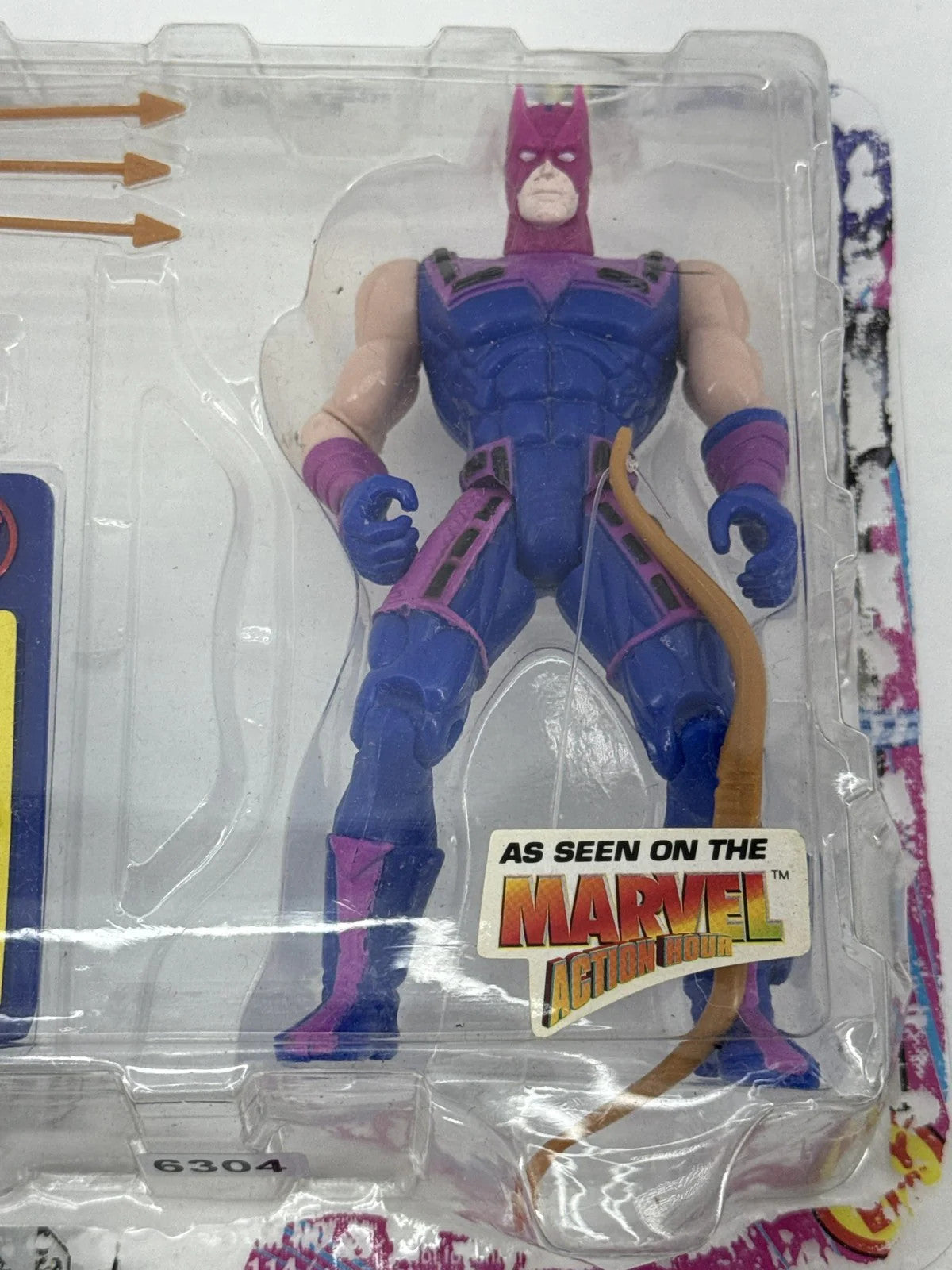 HAWKEYE Action Figure Bow &amp; Arrow Toy Biz Iron Man 1995 MOC Marvel Apparel